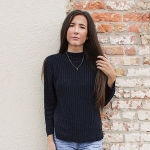 Vintage Deep Grey 3/4 Sleeve Sweater